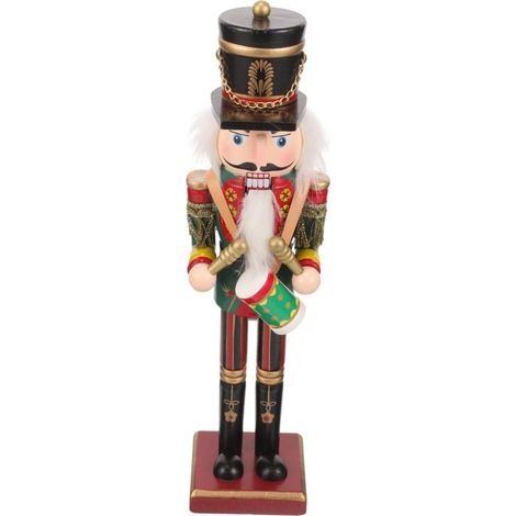 Décoration de Noël Casse-Noisette en Bois Artisanal 30 CM Ornement de Bureau et Maison Casse-Noix de Noël Traditionnel Accessoire Festif pour Salon et Chambre (1/5)