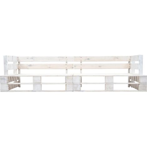 Maison Exclusive - Divano da Giardino a 2 Posti su Pallet Bianco in Legno (1/3)