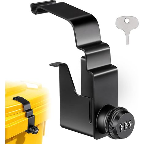 Serrure métallique pour poubelles avec serrure à combinaison, verrouillage pour poubelles et conteneurs à déchets de 60 à 360 litres, fermeture pour sans perçage (1/5)