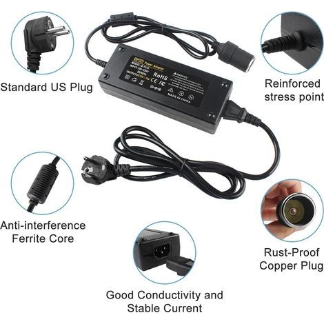AC/DC-Adapter 12V 10A 120W, 220V/230V/240V Konverter Kfz-Zigarettenanzünder-Netzteil (1/4)
