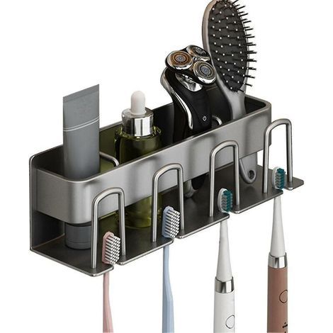 Porte-brosse à dents en acier inoxydable antirouille pour salle de bain, gobelets à dentifrice (1/4)