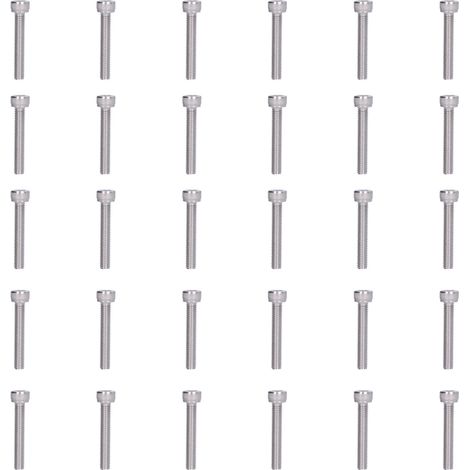 30 Pièces Vis à Six Creux M5 A2-70 Inox Lot de Fixations Métalliques pour Maintenance Réparation M5x30 (1/5)