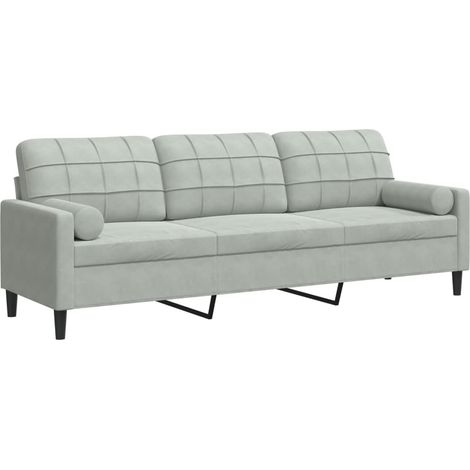 Maison Exclusive - Sofá de 3 plazas con cojines terciopelo gris c