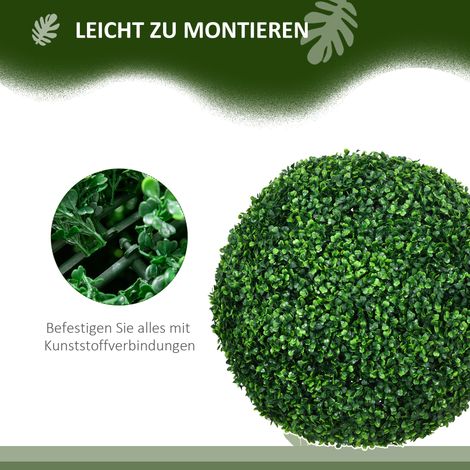 Lot de 2 boules de buis artificielles, plantes d'intérieur anti-UV, décoration verte pour intérieur et extérieur (1/5)