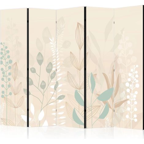 Paravent artgeist doppelseitig beige 225x172 cm stoff holz