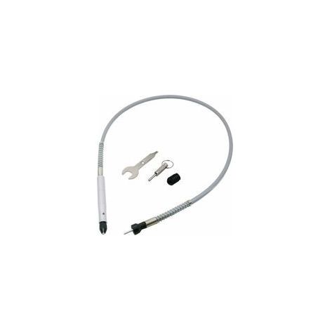 (Argent) Adaptateur d'arbre flexible de 3,175 mm (1/8 po), flexible, mandrin d'extension de perceuse pour les outils compatibles avec Dremel et les meuleuses, à clé (1/5)