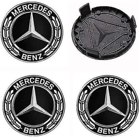 4 Pieces Center Caps Compatible With Mercedes Benz 75mm Center Wheel Cover Abs Car Accessories (1/3)