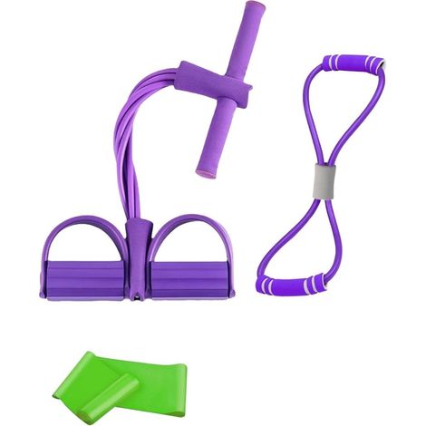 Widerstandsband-Fitnessset, 3-teilig, mit Pedalen (1/3)
