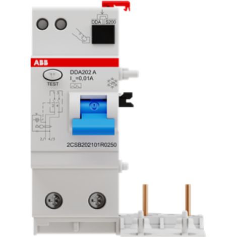 Blocco differenziale 2 poli dda202 a 25a 10ma abb b427953