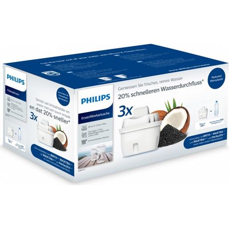 Filtros Philips Water AWP211/31 Micro X-Clean compatibles con Brita Maxtra, paquete de 3 - 4897099308409