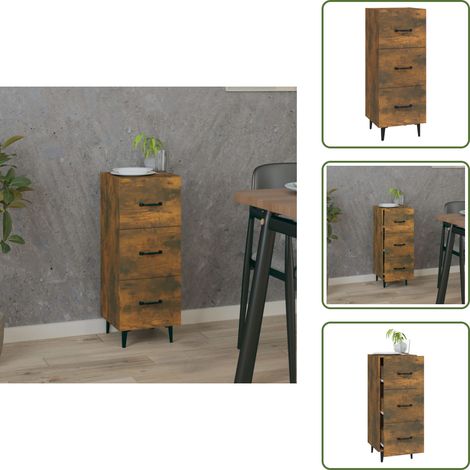 Sideboard Räuchereiche 34,5x34x90 cm Holzwerkstoff - Schreibtisch - Wohnzimmermöbel - Sideboard - Regal - Holzmöbel (1/5)