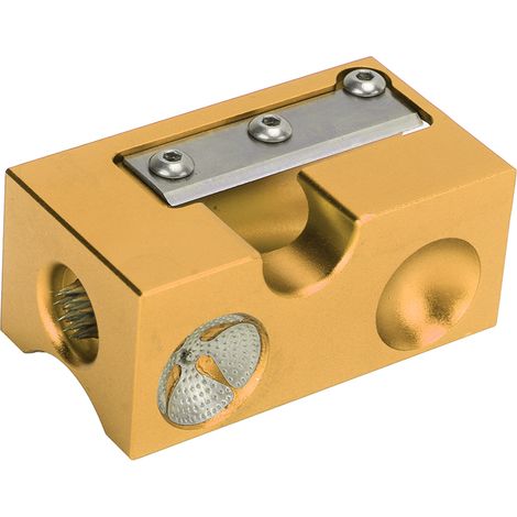 Multifunktionales Schneid- und Polierwerkzeug aus Aluminium und Edelstahl zur Reparatur von Billardqueue-Spitzen (gold) (1/5)