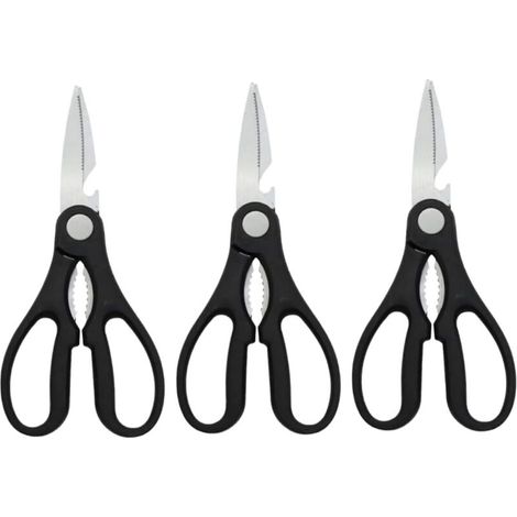 3-teilige, robuste, ergonomische Küchenschere zum einfachen Schneiden von Hühner- und Meeresfrüchteknochen, bequemer Griff