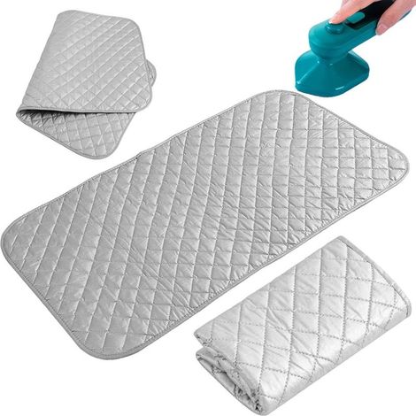 Tapis de Repassage, 48 x 85 cm Couverture de Repassage, Tapis de Repassage sur Table AntidéRapant et RéSistant, Nappe de Repassage Pliable Portable, pour Le Repassage à la Vapeur sur Table (1/5)