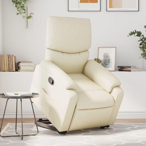 Relaxsessel mit Aufstehhilfe Creme Kunstleder (1/5)
