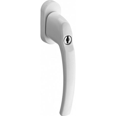 Manilla con llave y tornillo invisible Aluminio lacado blanco cuadrado de 7 mm THIRARD