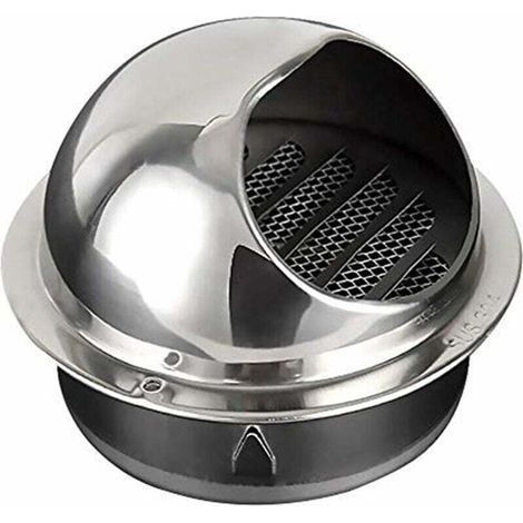 Sortie d'air Murale, Sortie d'air en Acier Inoxydable Hotte Mur Extérieur Extérieur Capuchon Pare-Pluie Capuchon De Ventilation Sphérique Couvercle De Ventilation Cuisine 150mm (1/4)