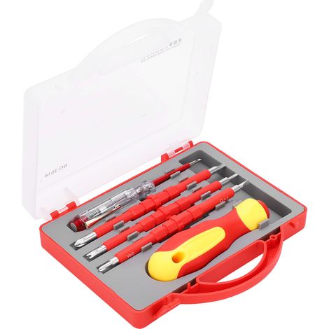 Jeu de tournevis à tête magnétique, isolés, à fente et cruciformes, outils de réparation électrique de forme spéciale (1/5)
