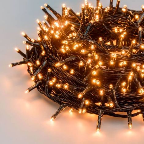 Guirlande lumineuse 10M 200 mini LED ambré Prolongeable 31V câble vert IP44 SMART Connect Lotti (1/5)