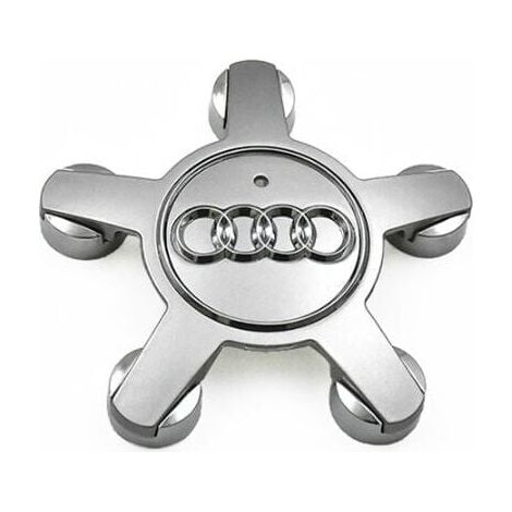 Satz mit 4 Radkappen mit Emblem 4f0601165 N, für 135-mm-Radkappen für Audi (silber)