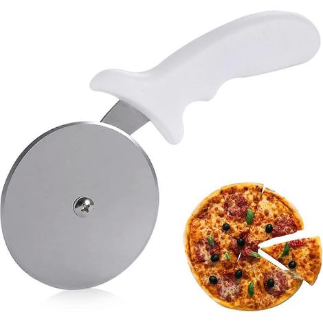Pizza Cutter, Stainless Steel Pizza Cutter (White)