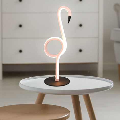 Lampada da tavolo a LED lampada di design fenicottero rosa lampada da salotto lampada laterale, 6W 550lm bianco caldo, LxLxH 12x14x35 cm