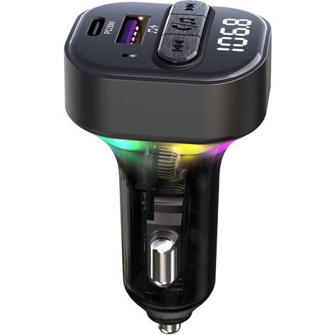 Lecteur MP3 Bluetooth pour voiture C50, récepteur Bluetooth, émetteur FM, chargeur allume-cigare à charge rapide - C50 (1/5)