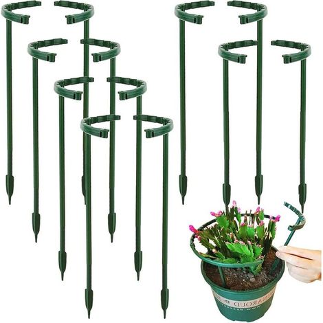 Ensemble de 12 supports à plantes demi-ronds, anneaux de support pour tomates, hortensias et plantes d'intérieur, 24 x 14 cm (1/5)