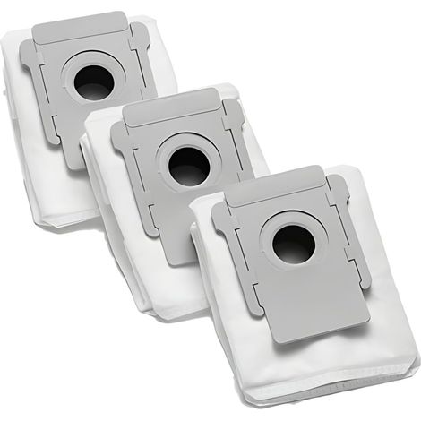 Sacs pour aspirateur, lot de 3 sacs à poussière avec efficacité de filtration, compatibles avec les Roomba séries i, i1+, i3+, i4+, i5+, i6+, i7+, i8+, j, j5+, j7+, j8+, j9+, s9 et s9+ pour une base p (1/4)