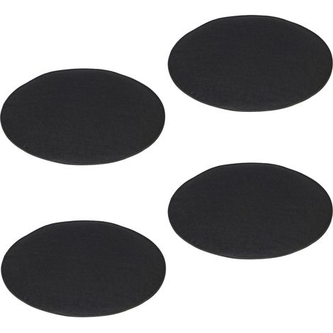 Idimex – Lot de 4 coussins d'assise ronds en feutre noir – Dimensions 35 x 35 cm – Épaisseur 2 cm pour confort optimal
