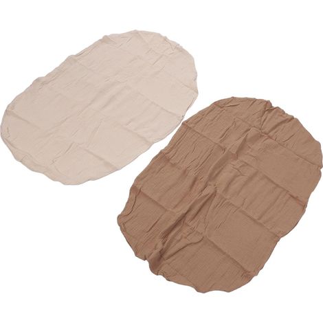 Housses de Matelas à Langer en Coton Doux pour Table à Langer - Paquet de 2 Draps Amovibles pour Nouveau-nés en Marron Clair Avoine (12) (1/5)