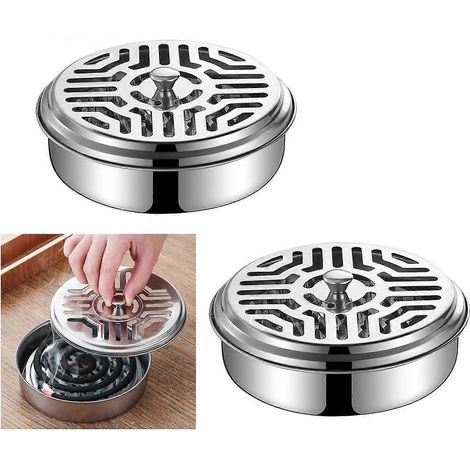 2 supports pour spirales anti-moustiques, porte-encens portable, supports en spirale pour spirales anti-moustiques, encens ronds (1/4)
