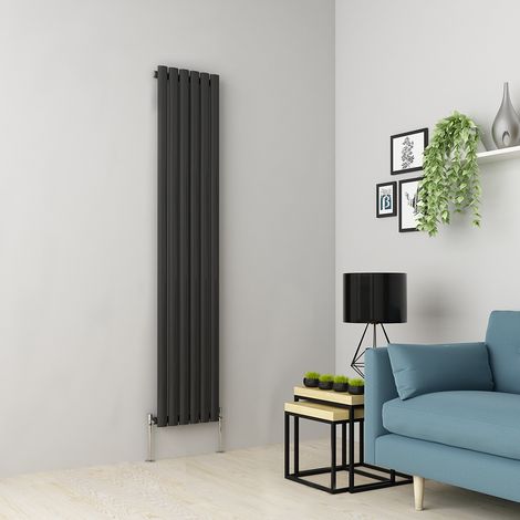 Warmehaus Oval Anthracite Radiator Vertical Single 1800x354mm (1/5)