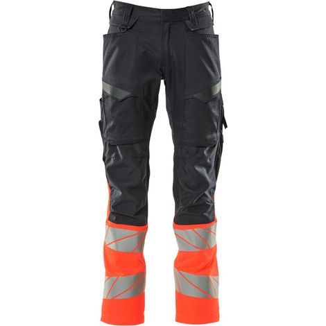 Mascot Accelerate Safe Hose mit Knietaschen 19679-236-10222 Gr. 82C64 schwarzblau/hi-vis rot (1/4)