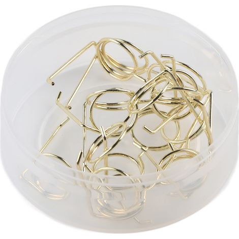 Lot de 10 trombones métalliques amusants en forme de lunettes, électroplaqués, pour classeurs, papiers et fichiers, classification de documents, accessoire de bureau original. (1/5)