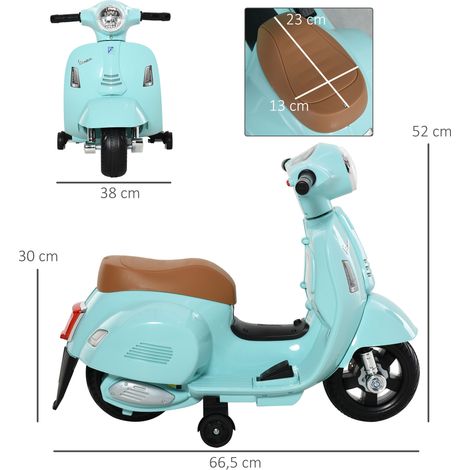 Elektrische Vespa für Kinder von 1-3 Jahren mit LED-Lichtern und Soundeffekten, grünes Spielzeugmotorrad für Jungen und Mädchen (1/5)
