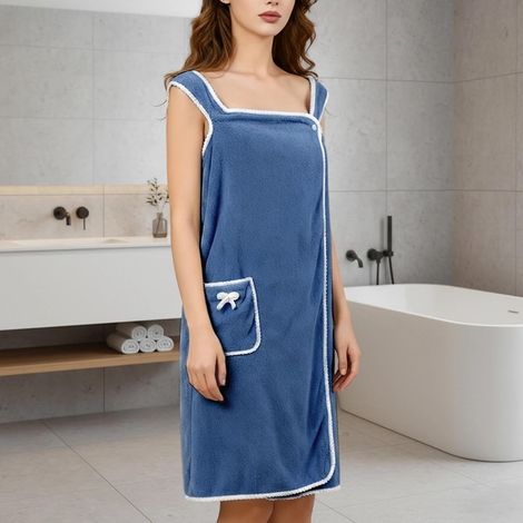 Peignoirs portables à séchage rapide pour femmes, serviette-robe douce et absorbante avec poche ajustable, peignoir de spa adapté aux voyages, peignoir de bain (1/5)