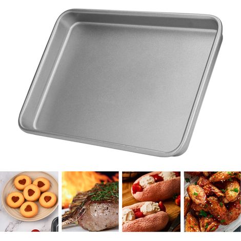 Plaque de cuisson rectangulaire antiadhésive peu profonde pour biscuits, petit outil de cuisson (1/5)