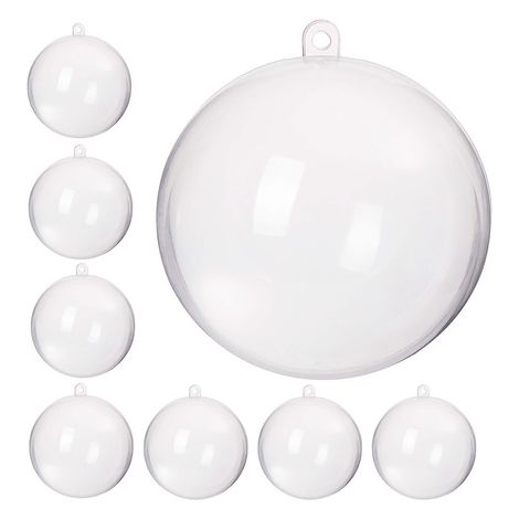 Palline acriliche da 11 cm, set di 8 palline di plastica per decoupage.