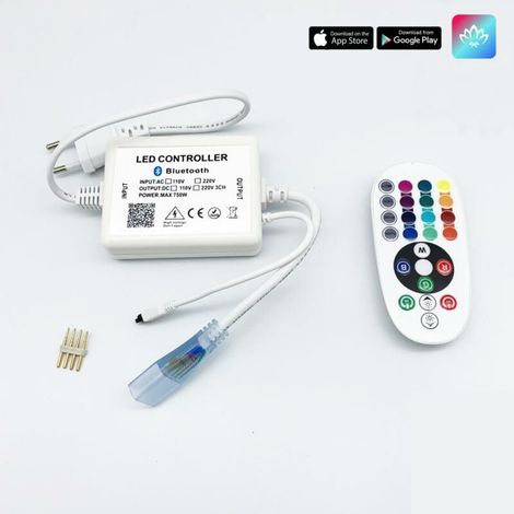 Contrôleur RGB Bluetooth & Alimentation pour Ruban LED 220V RGB -