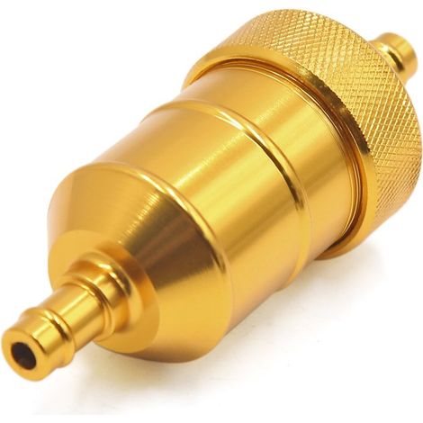 ton doré en métal pour moto Inline gas Oil filtre à carburant pour tuyau de 8 mm de diamètre intérieur