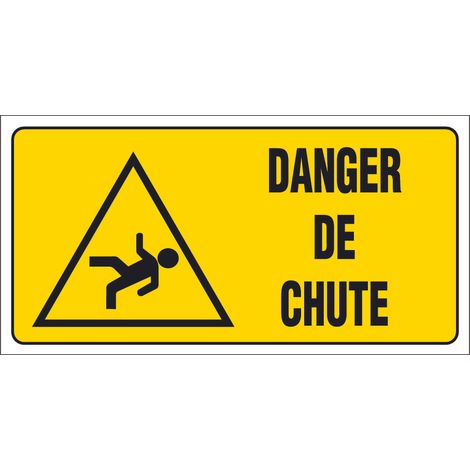 Panneau Danger de chute - Rigide 960x480mm - 4000480