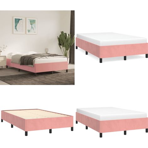 Giroletto senza Materasso Rosa 120x190 cm Velluto - Letto con Giroletto - Giroletto in Velluto