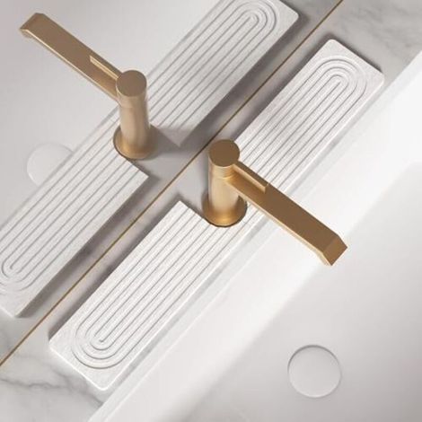 Tapis De Robinet Pour Évier De Cuisine, U Forme Diatomite Séchage Rapide, Protecteur D'évier Super Absorbant, Garde D'éclaboussures Sans Glissement Pour Cuisine, Salle De Bain (Blanc, (1/5)
