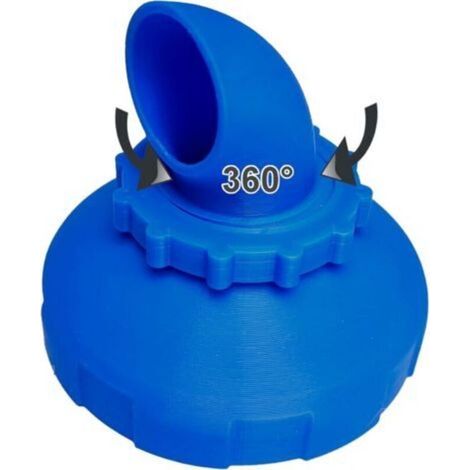 Buse d'entrée de piscine, rotation à 360°, compatible avec Intex Bestway, buse de sortie de piscine, raccord de ventilation Ø32/38 bleu (1/5)