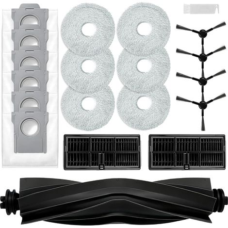 Zubehörset für Dreame L10s Pro Ultra Heat/ L10s Ultra Gen 2, für Dreame X30 Ultra/Mova E30 Ultra/L40 Ultra AE, 1 Hauptbürste, 6 Staubbeutel, 6 Wischpads, 2 Filter, 4 Seitenbürsten (1/5)