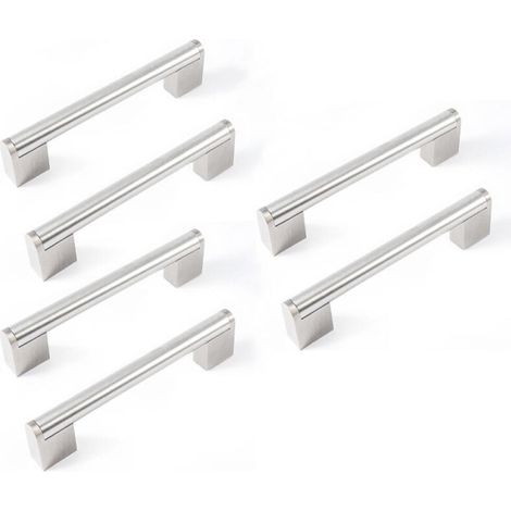 Moderne europäische Schubladengriffe – 128 mm Lochabstand – Ideal für Schränke und Küchenmöbel – Gebürstete Oberfläche – 6er-Set (1/5)