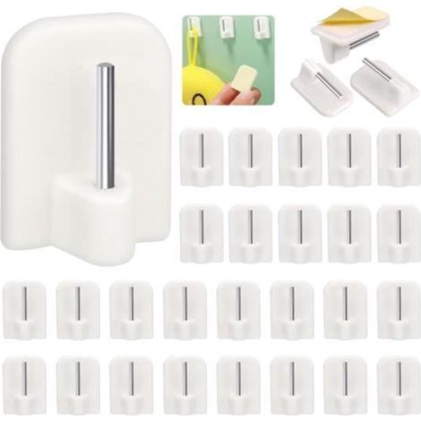 Crochets de Rideau - Noname - Lot de 30 - Blanc - Autocollants - Sans Percage (1/4)