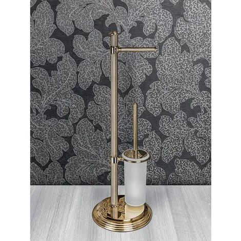COLOMBO DESIGN Hermitage piantana da portarotolo e scopino ottone antico codice prod: B33180OA