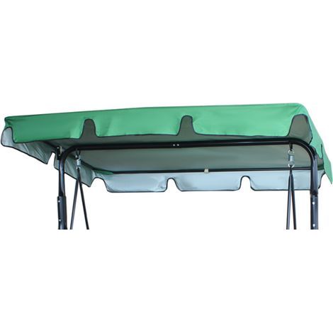 210D Techo de Repuesto para Columpio de Jardín Impermeable, Dosel de Reemplazo para Columpio, Parasol con Basculante para Jardín Anti-UV (Verde, 249×185×18cm) - Tres Plazas (1/5)